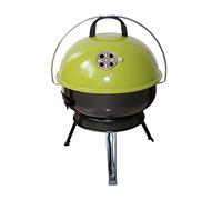 Hi-Gear Folding Leg BBQ Grill with Adjustable Venting Lid, Lightweight, Compact, Foldable & Portable Charcoal Barbecue, Ideal for Camping, Festivals & Picnics at the Beach, with Carry Handle, Green