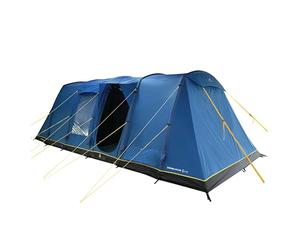 Hi-Gear Zenobia Eclipse 6 Man Tent with Darkened Bedrooms, Spacious Living Area & Sewn In Groundsheet, 6 People, Easy to Pitch, Tunnel Design, Ideal for Family Camping, Festivals, 4000mm HH