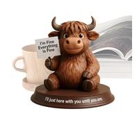 Hi Gh La Nd Cow Figurine, Humorous Design, 10x10x10cm, Straight-Talking Companions, Emo Tional Su P Port High Land Cow Home Decor, Resin Craft, For Home, Kitchen, Bathroom, Bookshelf, Office