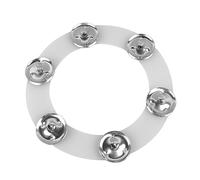 Hi Hat, Drum Cymbals Accessory, Double Rows 6 work of(art) Cymbal Ching Tambourine with Silicone and Metal Material, for Rock Folk Jazz Band Performances