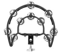 Hi Hat Tambourine Drum Set Multifunctional Hand Bell Rattle Loose Double Row Bells KTV Black Plastic Metal 40 Bells