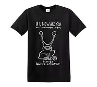 Hi How are You Daniel Johnston Mens T-Shirt Top (Balck,XL)