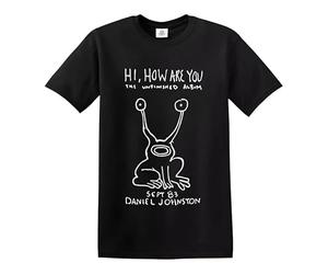 Hi How are You Daniel Johnston Mens T-Shirt Top (Balck,XL)