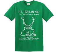 Hi How are You Daniel Johnston Mens T-Shirt Top (Irish Green,M)