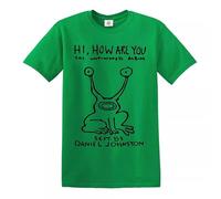 Hi How are You Daniel Johnston Mens T-Shirt Top (Irish Green,XL)