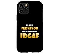 Hi I'm a Surveyor IDGAF Funny Commercial Land Surveying Gear Case for iPhone 11 Pro