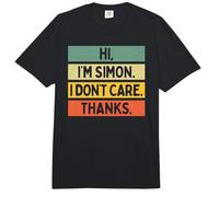 Hi I'm Simon I Don't Care Thanks Funny Sarcasm Name Quote Comfort Colors Adult Heavyweight T-Shirt