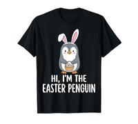 Hi I'm The Easter Penguin Bunny Ear Eggs Basket Kids T-Shirt