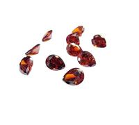 Hi International 3X5Mm To 10X12Mm Aaa Grade Pear Shape Red Garnet Color Cubic Zirconia, Synthetic Red Garnet Diamond Transparent Loose Stone Supplies Zircon For Jewellry Making-B0CY8BTDR1