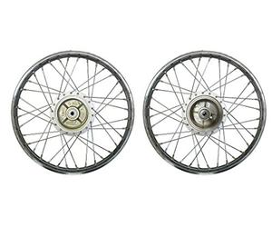 Hi Level motorcycle rear wheel, compatible with/replacement for Yamaha V80, FS1E drum brake with cush drive rubber (Rim 1.40 x 17)