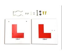 Hi Level Rigid motorcycle L Plate Kit. Front & rear with fork leg mounting bracket. All fittings included and pre drilled holes in both plates.