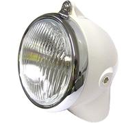 Hi Level Round White Motorcycle Headlight Compatible with/replacement for Honda ST50, ST70 - Motorcycle Headlamp, Straight Beam, Non-E Marked