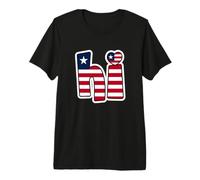 Hi Liberia with Liberian Flag Inside Text | Liberian Pride Premium T-Shirt