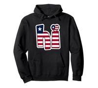 Hi Liberia with Liberian Flag Inside Text | Liberian Pride Pullover Hoodie