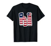 Hi Liberia with Liberian Flag Inside Text | Liberian Pride T-Shirt