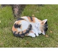 Hi-Line Gift Ltd. Sleeping Calico Cat Garden Statue