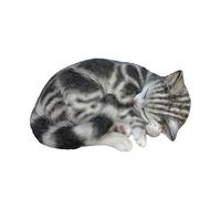 Hi-Line Gift Ltd. Tabby Dreams: Enchanting Black Polyresin Sleeping Cat Figurine