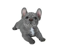 Hi-Line Gift Ltd. Tranquil Blue Hues: Polyresin Lying French Bulldog Figurine in Grey Blue