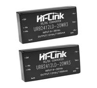 Hi-Link HLK-20D2412C 20WDC DC 24v to 12v 1600mA Power Module Wide Woltage Single-Channel Regulated Output DC Buck Module (2 Pcs)