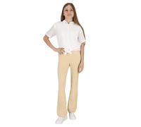 hi!mom Flared Leggings for Girls Kids Bootcut Pants I Casual Dance Yoga Cotton Leggings Wide Leg I Stretchy Elastic Waistband Flared Leggings Kids Girls Bell Bottom Trousers I Size 10 Years Beige