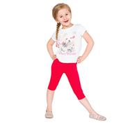 hi!mom Girls Cropped Leggings 3/4 Lenght - Cotton Basic Opaque Stretchy Dance Sport School Summer Capri Leggings - Pants for Kids Red Leggings 11-12 Years