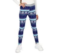 hi!mom Girls Extra Thick Christmas Pants Warm Leggings Winter Thermal Trousers Fur Inside Kids Fleece Lined Plush Cozy Pants Christmas Patterns Solid Colors Casual School Ski Pants 13-14 Years