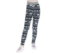 hi!mom Girls Extra Thick Christmas Pants Warm Leggings Winter Thermal Trousers Fur Inside Kids Fleece Lined Plush Cozy Pants Christmas Patterns Solid Colors Casual School Ski Pants