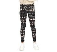 hi!mom Girls Extra Thick Warm Leggings Winter Thermal Trousers with Fur Inside Kids Fleece Lined Plush Pants Christmas Patterns Solid Colors Casual Pants to School 3-4 Years