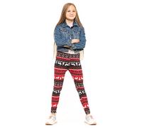 hi!mom Girls Fleece Lined Thick Warm Leggings Kids Winter Stretchy Patterned Thermal Fur Pants Christmas Patterns FS699