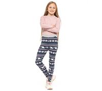 hi!mom Girls Fleece Lined Thick Warm Leggings Kids Winter Stretchy Patterned Thermal Fur Pants Christmas Patterns FS702