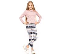 hi!mom Girls Fleece Lined Thick Warm Leggings Kids Winter Stretchy Patterned Thermal Fur Pants Christmas Patterns FS699