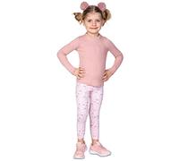 hi!mom Girl's Full Length Elastic Patterned Leggings Soft Cotton Stretchy Flowers Unicorn Child Pants Pink 7Y