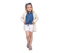 hi!mom School Short Leggings for Girls Cotton Rich 1/2 Length Shorts for School Uniform I Over-Knee Baby Kids Cotton Legggings Dancing School Elastic Soft Short Pants, 2-13 Years White