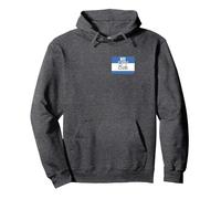 Hi My Name is Bob Funny Name Tag Pullover Hoodie, Adult Unisex, Dark Heather Grey, XX-Large