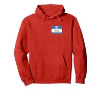 Hi My Name is Bob Funny Name Tag Pullover Hoodie, Adult Unisex, Red, Small