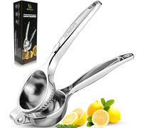 HI NATURE™ Manual Lemon Squeezer, Lemon Squeezer Manual Small, Rustproof & Dishwasher Safe, Professional Lemon Squeezer for the Kitchen, Easy to Clean, Hand Press for Citrus Fruits (Silver)