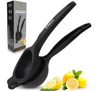HI NATURE™ Manual Lemon Squeezer, Lemon Squeezer Manual Small, Rustproof & Dishwasher Safe, Professional Lemon Squeezer for the Kitchen, Easy to Clean, Hand Press for Citrus Fruits (Black)