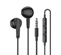 Hi-Res Extra Bass Earbuds Noise Isolating In-Ear Headphones Wired Earbuds with Microphone for iPhone, iPod, iPad MP3 Samsung, Lightweight Earphones with Volume Control 3.5mm Jack Headphones (Black)