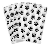 Hi Sasara Dog Paw Print 100, Black and White 20 x 14 inch Tissue Paper, Birthday, Gift Bags & Decorations