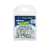 HI-SEAS Grand Slam Aluminum Sleeves, 1.2 mm Inside Diameter, use with 100 lb Fishing Line Mono, 50 pc