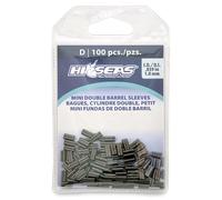 Hi-Seas Mini Double Barrel Copper Crimp Sleeves, 1.0 Millimeter Inside Diameter, 100-Pieces, Black