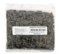 Hi-Seas Mini Double Barrel Copper Crimp Sleeves, 1.6 Millimeter Inside Diameter, 1000-Pieces, Black