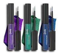Hi-Shimmer Liquid Eyeliner Pack of 3 - Amethyst Purple, Emerald Green, Sapphire Blue, 5ml Each - Smudge-Proof, Water-Resistant, Quick-Drying with Precision Tip & Glitter Finish
