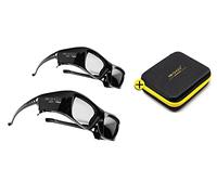 Hi-SHOCK DLP Pro 2X 7G Black Diamond DLP Link 3D Glasses Compatible with DLP Projector Acer, BenQ, Optoma, Viewsonic, Anker, Infocus, NEC, Vivitec, Largo | Includes Dual Case
