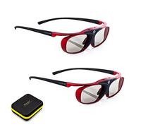Hi-SHOCK® RF/BT Pro Scarlet Heaven & Dual Case Active 3D Glasses for 3D TVs from Sony, Samsung, Panasonic Compatible with TY-ER3D5ME / TY-ER3D6ME / FPT-AG03G [120 Hz | Bluetooth | Rechargeable]