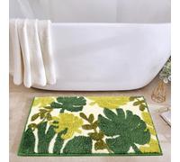 Hi Space Bath Mat Non-Slip Soft Bath Rug Green Leaf Forest Rugs Machine Washable Cute Bathtub Mat Water Absorbent Plush Shaggy Carpet Thick for Bathroom Microfiber Entry Doormat 20"x31.5"(50×80cm)