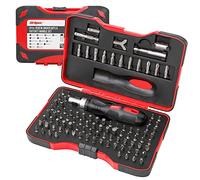 Hi-Spec 1/4 Inch Hex Multi Bit Screwdriver Set with Ratchet for Repairs | Faster screwdriving, less hand strain, compact case storage, 101pc included, LED assisted work, assembly and repairs