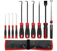 Hi-Spec 10pc Pick & Hook Set with Engine Gasket Scraper & Telescopic Magnetic Pick Up Tool - Essential Mechanic Tools for Garage, Workshop, Auto Repair & DIY Projects