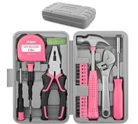 Hi-Spec 20pc Womens Pink Tool Kit Set for Home Repairs. Ladies Starter Basic Hand Tools in a Compact Toolbox Case for Household and Office