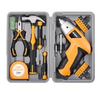 Hi-Spec 3.6V USB Electric Power Screwdriver & Home DIY Tool Kit Set, Yellow | 21pc, Rechargeable screwdriving, household screw bits, essential home tools, lightweight compact case, easy and quick fixes